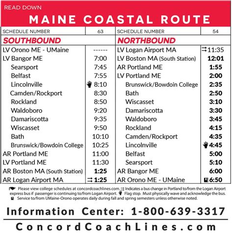 concord bus schedule to boston.